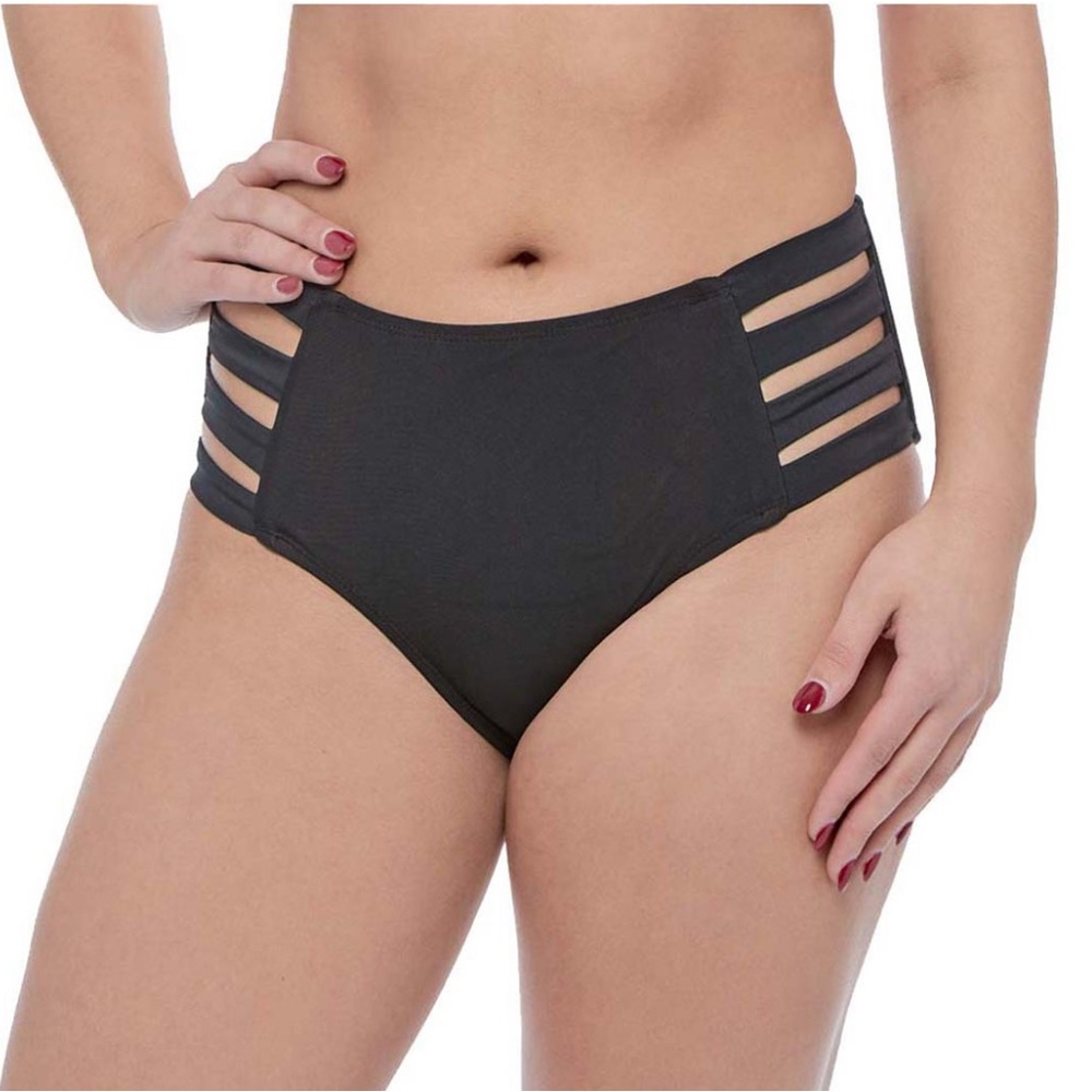 Heat XL black cherry swimwear bikini bottoms side slits